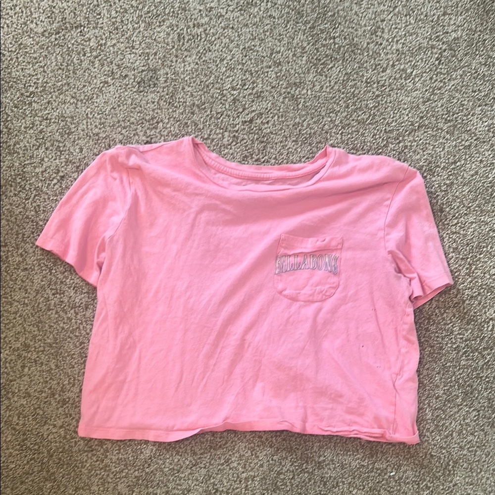 Billabong pink cropped top graphic